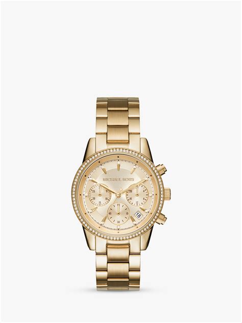 michael kors white watch with crystals|mk6356.